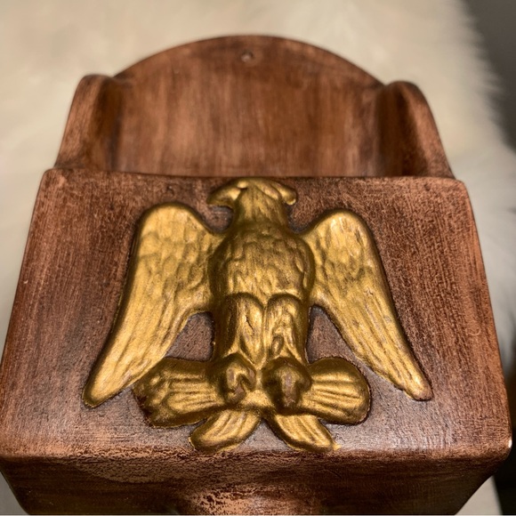 Vintage Ceramic Wall Mount 1972 Gold Eagle Pocket Mailbox Gold Eagle - Picture 14 of 15